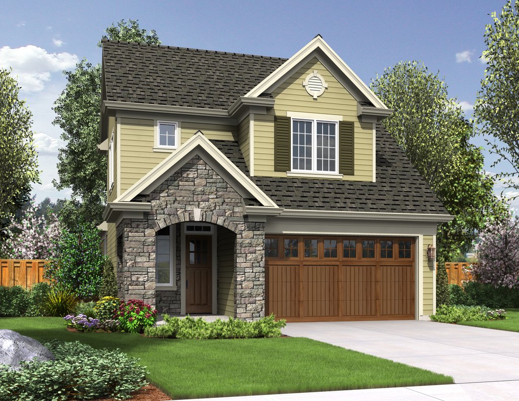 Exterior elevation for Cottage Plan 48-575