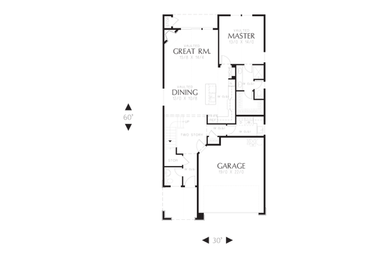 Floor plan for Cottage Plan 48-575